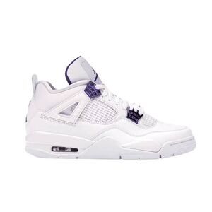 NIKE Air Jordan 4 Retro 'Metallic Purple' Sneakers Size 10